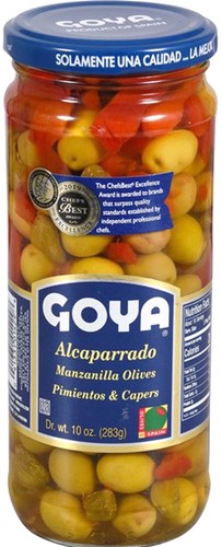 Goya alcaparrado. Manzanilla olives, pimientos & capers 8 oz